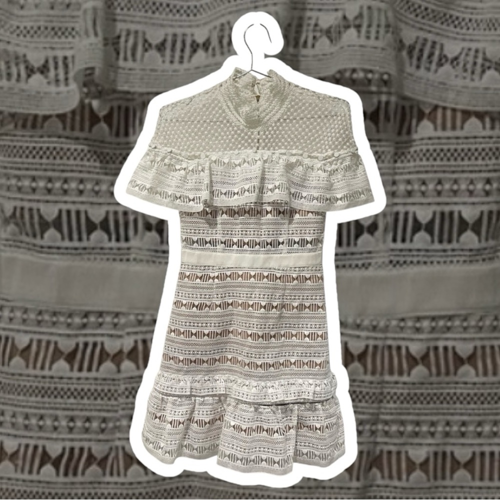 🩷 Self Portrait White Lace Mini Dress 👗 - Picture 4 of 7